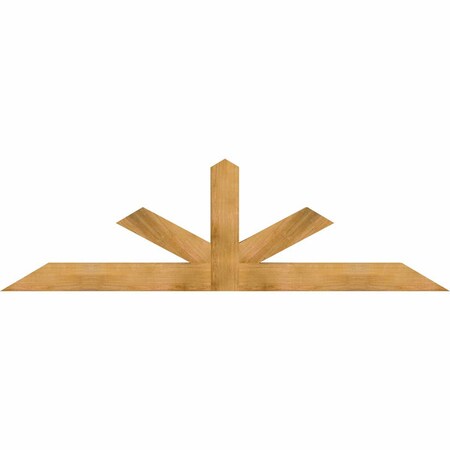 Ekena Millwork Saratoga Rough Sawn Timber Gable Bracket, Western Red Cedar, 96"W x 28"H x 4"D x 6"F, 7/12 Pitch GBW096X28X0406SAR00RWR